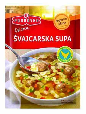 СУПА ШВАЈЦАРСКА СО КОКОШКИНО МЕСО 54Г.ПОДРАВКА