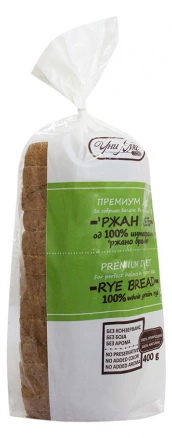 ЛЕБ РЖАН 100% 400 ГР. УНИ ЛУКС