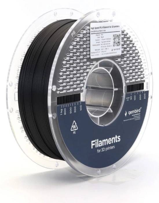 Filament for 3D Printer PLA High Speed 1.75mm Gembird Black
