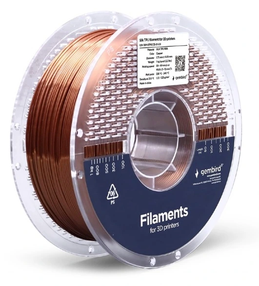 Filament for 3D Printer TPU 1.75mm Gembird Copper Gold
