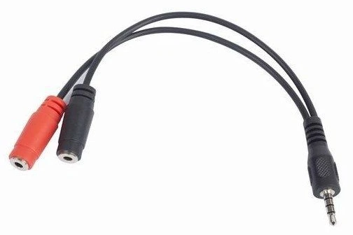 Cable Stereo Plug 3,5mm 4pin to Double Stereo Sockets 3,5mm 0.2m audio