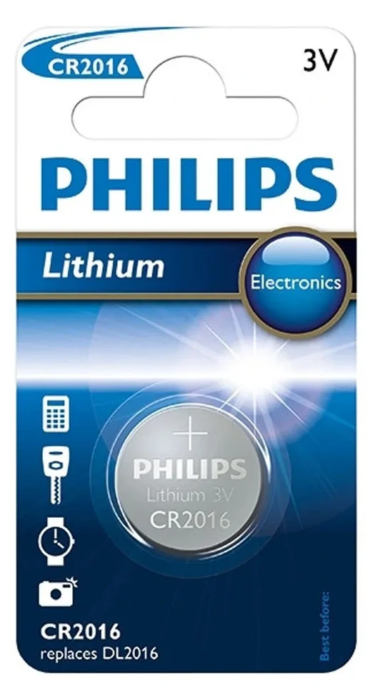 Batteries Philips CR2016 3V 1pack Lithium