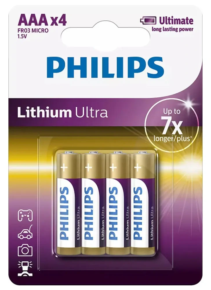 Batteries Philips Ultra AAA Lithium 4pack