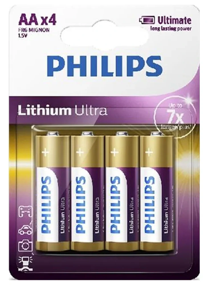 Batteries Philips Ultra AA Lithium 4pack