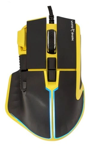 Mouse White Shark Gaming Marrok 12000dpi RGB Black/Yellow