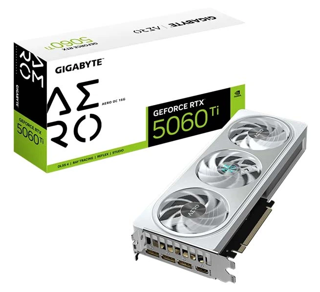 Gigabyte GeForce RTX 5060 Ti AERO OC 16GB GDDR7 HDMI/3xDP/DX12U/PCIe 5.0/WINDFORCE 3X