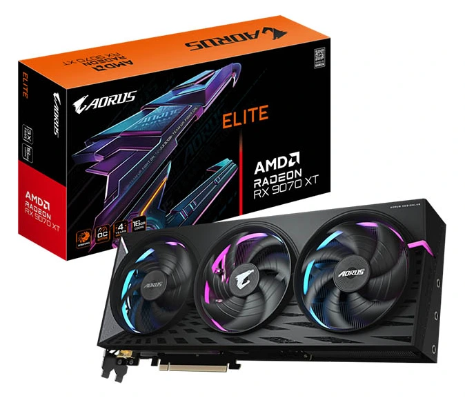 Gigabyte Radeon RX 9070 XT AORUS ELITE 16GB GDDR6/2xHDMI 2.1b/2xDP 2.1a/DX12U/PCIe 5.0/WINDFORCE 3X