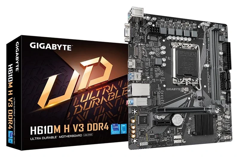 MB Gigabyte H610M H V3 DDR4 LGA1700 3200MHz SATA3 M.2 USB3.2 GBit LAN PCIe 4.0 HDMI/VGA
