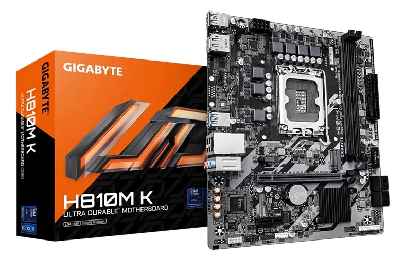 MB Gigabyte H810M K DDR5 LGA1851 6400MHz/SATA3/M.2/USB3.2/Gbit LAN/PCIe 4.0/HDMI/DP