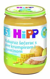 ХИПП ОРГАНСКА КАШИЧКА СО ПЧЕНКА, ПИРЕ ОД КОМПИР И МИСИР. МЕСО 190 ГР