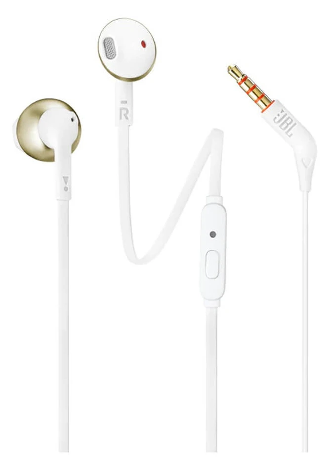 Earphones JBL T205 w/microphone Gold