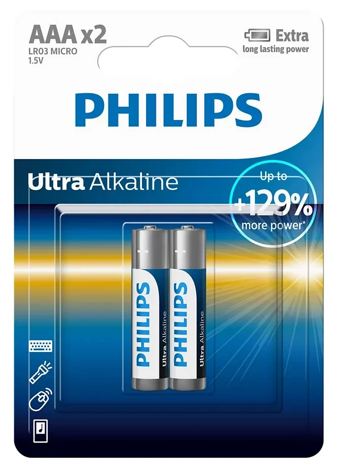 Batteries Philips Ultra AAA Alkaline 2pack