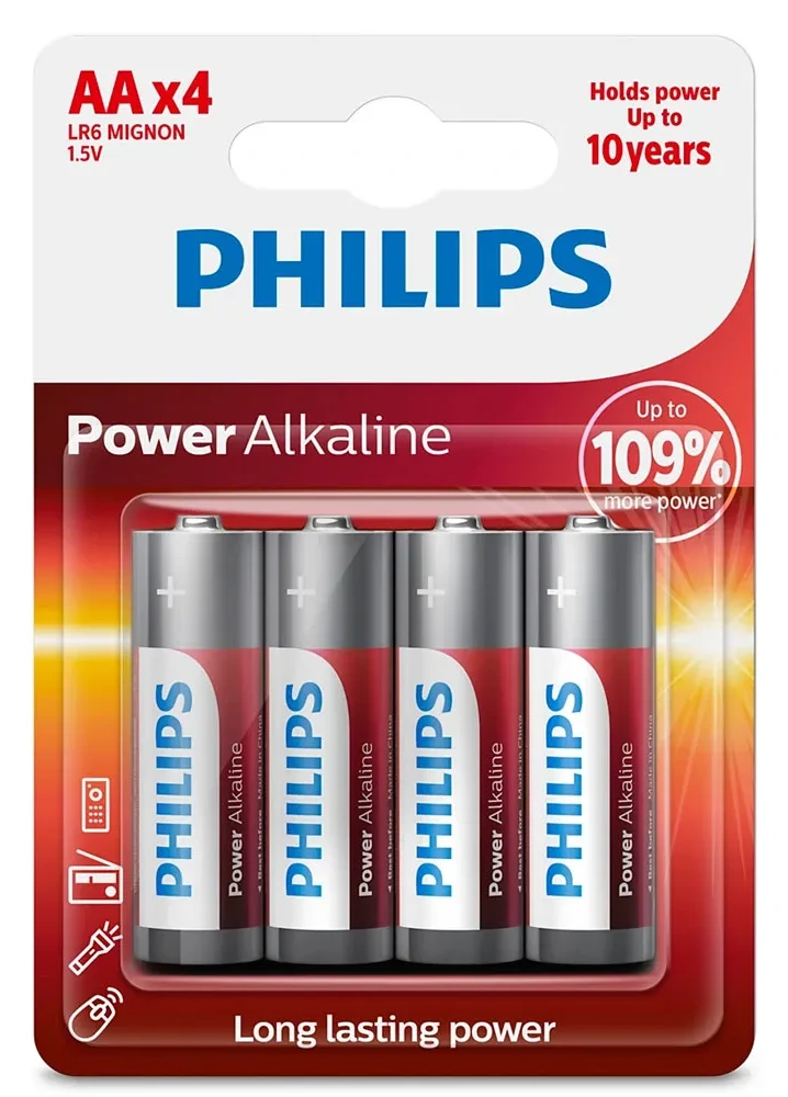 Batteries Philips PowerAlkaline AA 4 pack