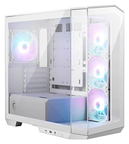 ATX Micro Tower Case MSI MAG PANO M100R PZ White ARGB w/USB 3.2/Type-C/4x 120mm Fans