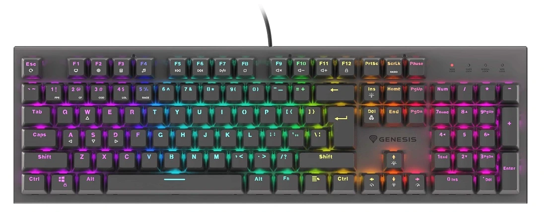 Тастатура Keyboard Genesis Gaming Thor 303 Hot Swap Mechanical Red Switch RGB Black