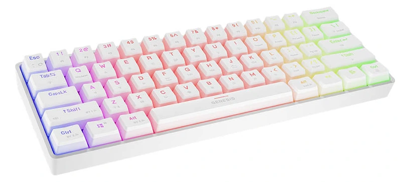 Тастатура Keyboard Genesis Gaming Thor 660 G2 Wireless Mechanical 60% RGB White Gateron Red Switches