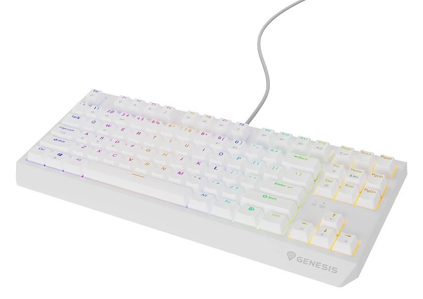 Тастатура Keyboard Genesis Gaming Thor 230 TKL Hot Swap Mechanical Red Switch RGB White