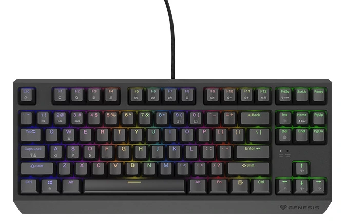 Тастатура Keyboard Genesis Gaming Thor 230 TKL Hot Swap Mechanical Brown Switch RGB Black