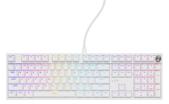 Тастатура Keyboard Genesis Gaming Thor 404 Hot Swap Mechanical White Outemu Peach Silent Switch