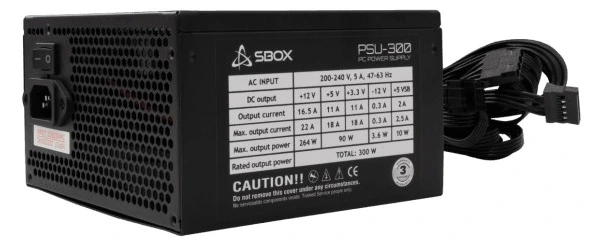 PSU 300W SBOX PSU-300/R Real Power 120mm Fan