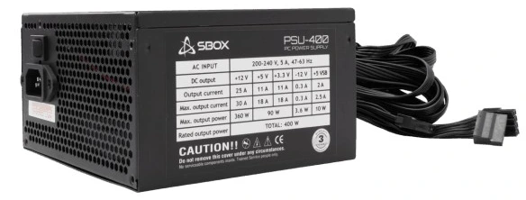 PSU 400W SBOX PSU-400-2 Real Power 120mm Fan