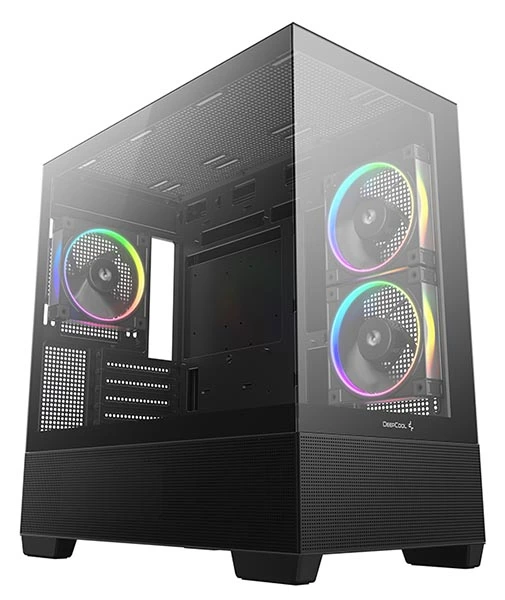ATX Micro Case Deepcool CG380 3F Black Panoramic Glass w/USB 3.0 x2, 3x120mm ARGB Fans