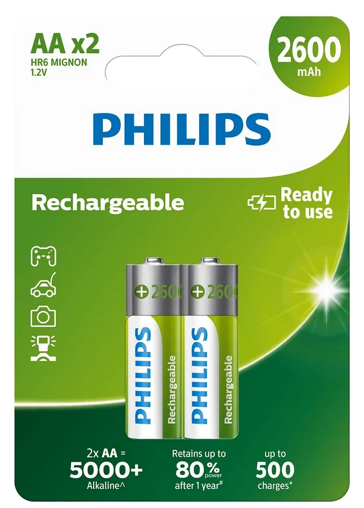 Камера Batteries Philips Rechargable AA 2 pack 2600 mAh
