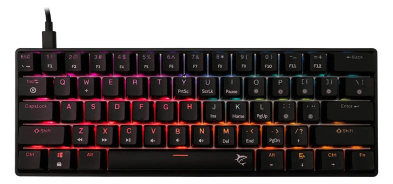 Тастатура SBOX Keyboard White Shark Gaming Shinobi 2 60% Mechanical RGB Black Red Switch Hot-Swap