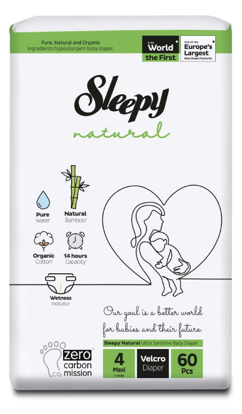 SLEEPY ПЕЛЕНИ НАТУРАЛ 4(7-14) 60ПАР