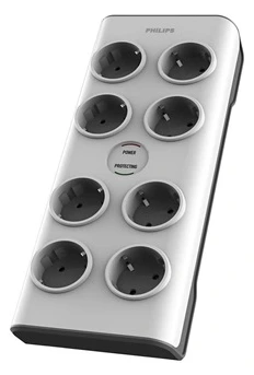 Заштитник од пренапон PHILIPS POWER PROTECTOR 8 SOCKETS 2M WHITE
