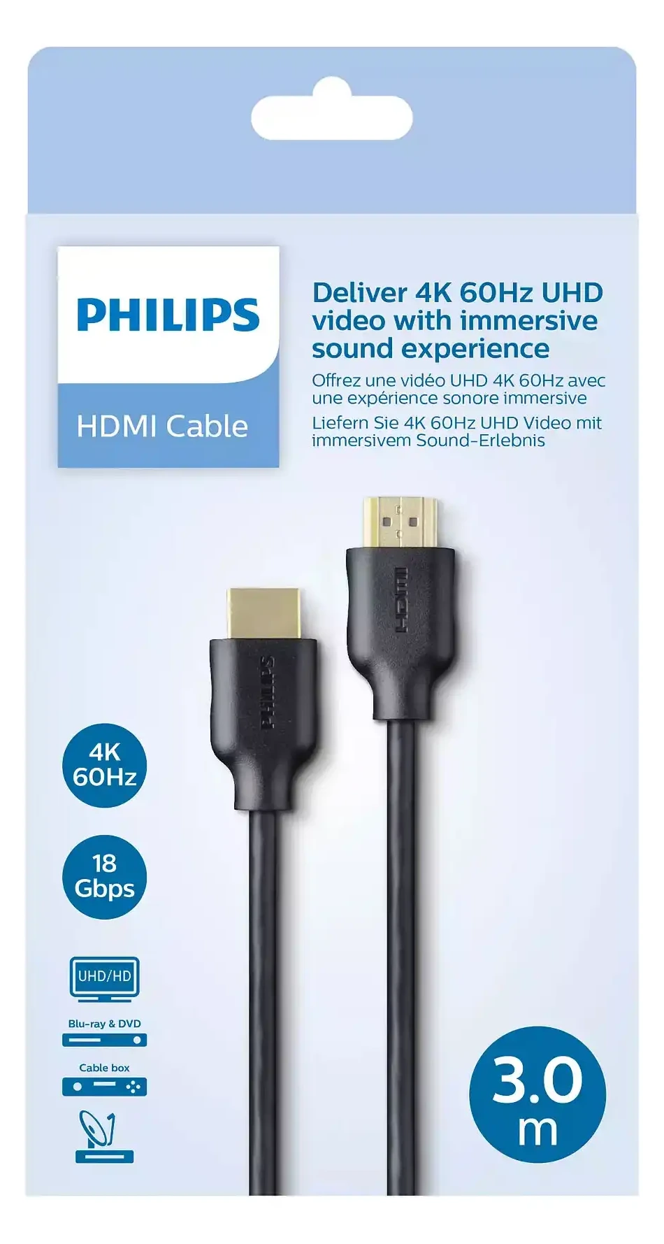 Cable HDMI M/M 3m v.2.0 4K with ethernet Philips