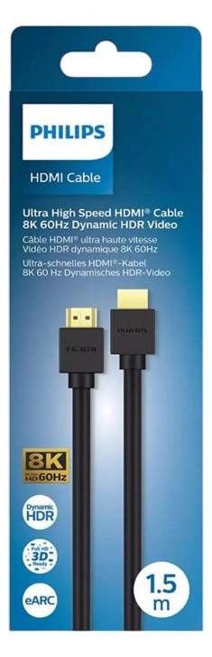 Cable HDMI M/M 1.5m v.2.1 8K 60Hz Ultra HD HDR Philips