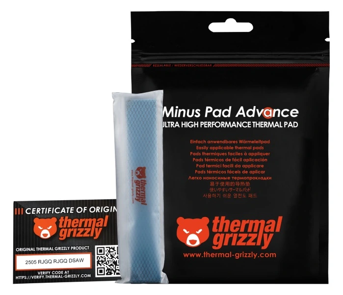 Фурна Thermal Pad Minus Pad Advance Thermal Grizzly - 120x20x1.5 mm 4pcs