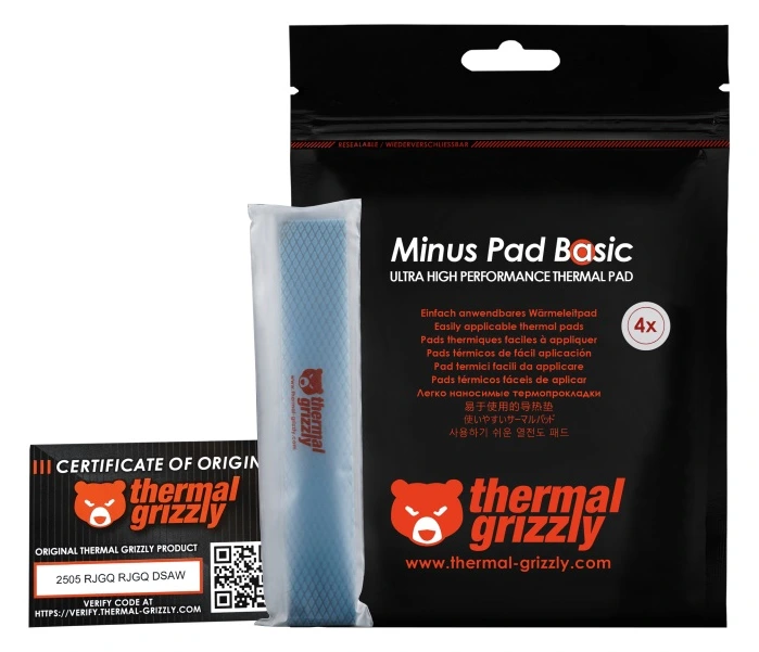 Фурна Thermal Pad Minus Pad Basic Thermal Grizzly - 120x20x1.5 mm 4pcs