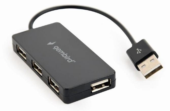 Кабел GEMBIRD UHBU2P404 USB HUB 2.0 4-PORT BLACK