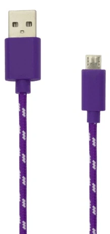 Кабел Cable USB 2.0 A-plug to Micro B-plug 1m SBOX Braided Purple