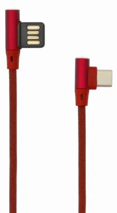 Кабел Cable USB 2.0 AM to Type-C 90 degrees 1.5m SBOX Red