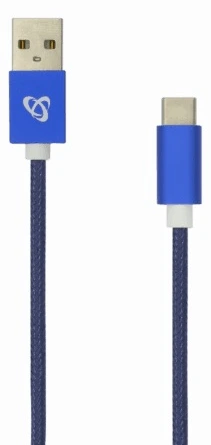 Кабел Cable USB 2.0 AM to Type-C 1.5m SBOX Braided Fruity Blue