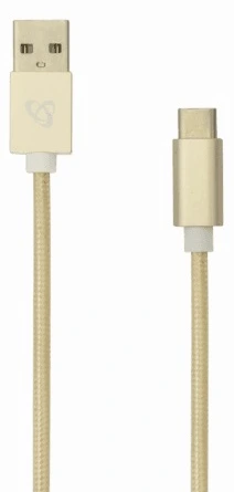 Кабел Cable USB 2.0 AM to Type-C 1.5m SBOX Braided Fruity Gold