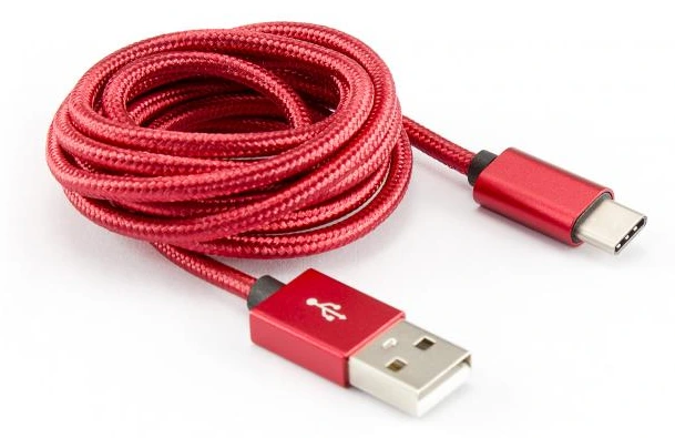 Кабел Cable USB 2.0 AM to Type-C 1.5m SBOX Braided Fruity Red
