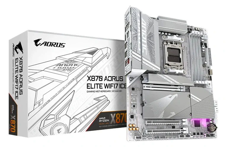 MB Gigabyte X870 AORUS ELITE WIFI7 ICE AM5 DDR5 8000MHz OC/4xM.2/BT 5.4/USB3.2/PCIe 5.0/HDMI