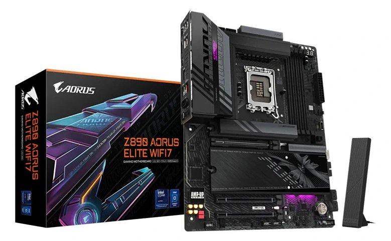 MB Gigabyte Z890 AORUS ELITE WIFI7 LGA1851 DDR5 9200MHz OC/4xM.2/BT 5.4/2.5Gb/PCIe5.0/HDMI/DP/Type-C