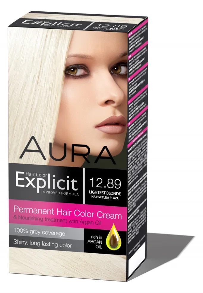 АУРА ЕКСПЛИЦИТ LIGHTEST БЛОНДЕ ФАРБА ЗА КОСА, БРОЈ 12.89