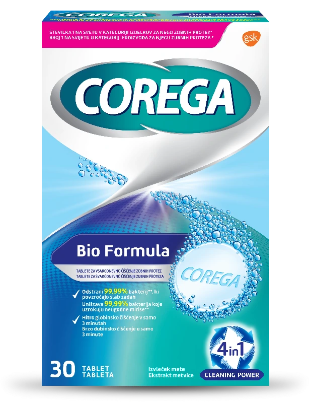 Corega Bio таблети за протези 30/1
