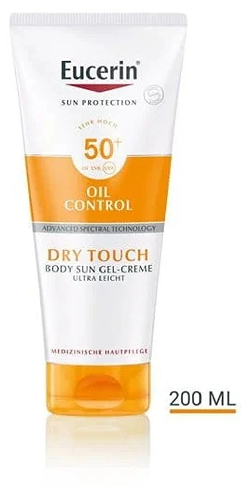 EUCERIN SUN Oil Control Dry Touch Гел-крем за тело за заштита од сонце, со СПФ 50+, 200 мл