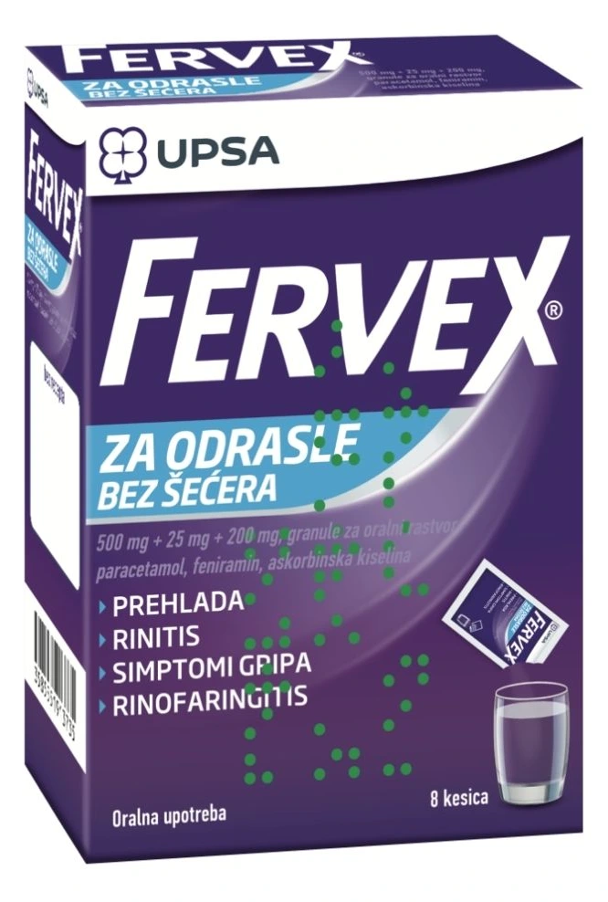Fervex За возрасни Без шеќер 8 ќесички