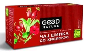 ГУД НАТУРЕ ЧАЈ ОД ШИПКА СО ХИБИСКУС 20 КЕСИЧКИ
