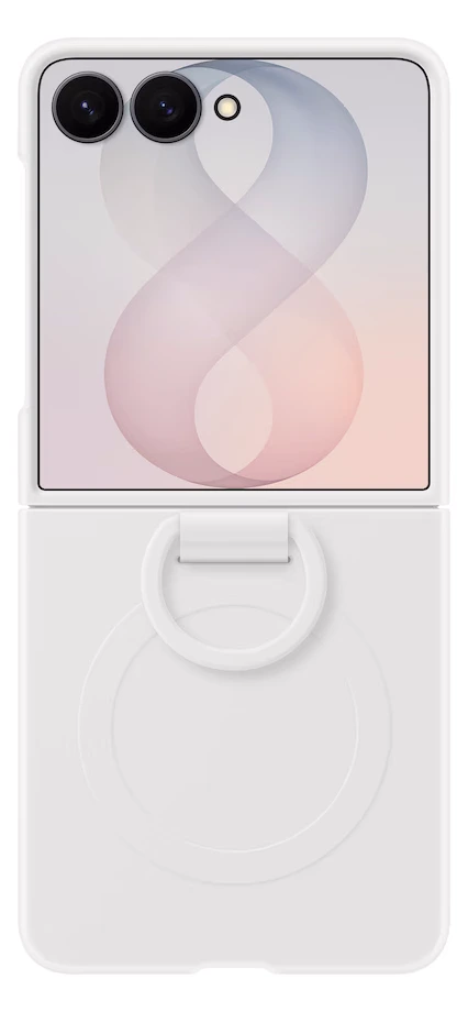 Samsung Galaxy Z Flip8 Silicone Ring Magnet Case Cream