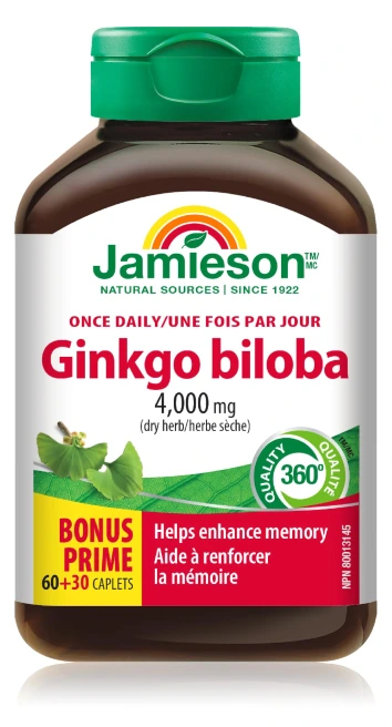 JAMIESON ГИНКО БИЛОБА 80мг 60+30 каплети