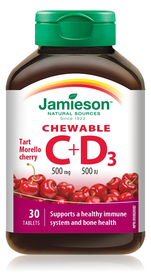 JAMIESON Ц 500мг + Д3 500 ИЕ таблети за џвакање x 30